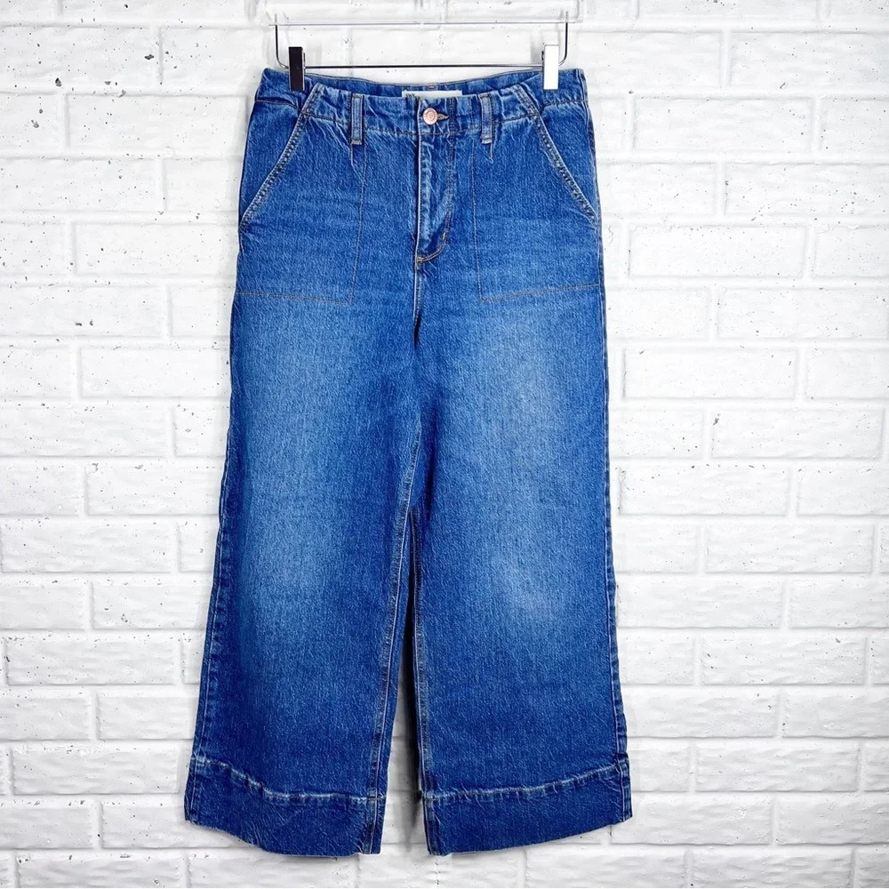 SWK SEEN WORN KEPT The Crop Wide Denim Jeans. 30 X 32